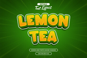 Lemon tea editable text effect