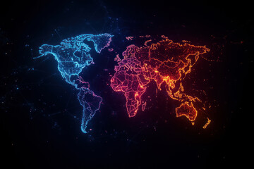 Digital world map overlaid with bond yield percentages, glowing in different colors to indicate performance, Global Bond Yield Comparison, international finance, global investments