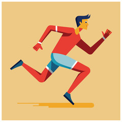 Minimalist Runner in Action – Simplified Figure Capturing Dynamic Movement Vector Download