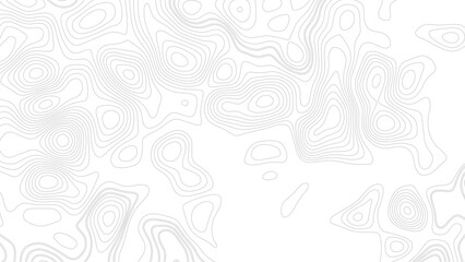 Grey outline topographic contour map abstract tech background