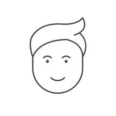 Young boy line outline icon