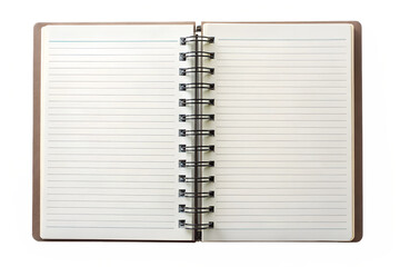 Blank notebook with lined paper open and ready for writing