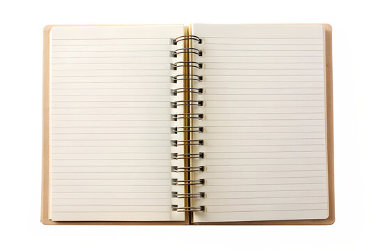 Blank spiral notebook with lined pages open and ready to use