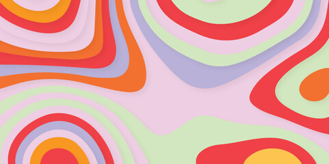 Orange and green papercut background cutout layers decoration design vector