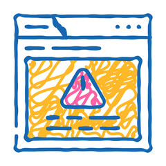 warning message doodle icon sketch vector. warning message sign. isolated symbol illustration