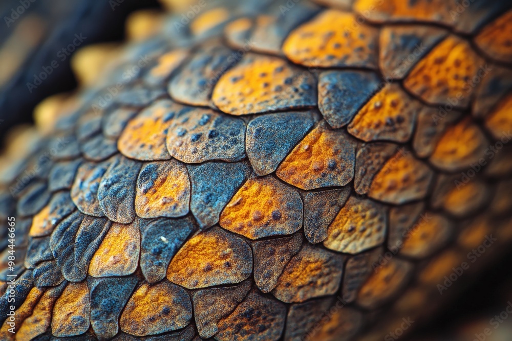 Aufkleber the image captures a detailed close-up view of colorful reptilian scales, showcasing the texture and
