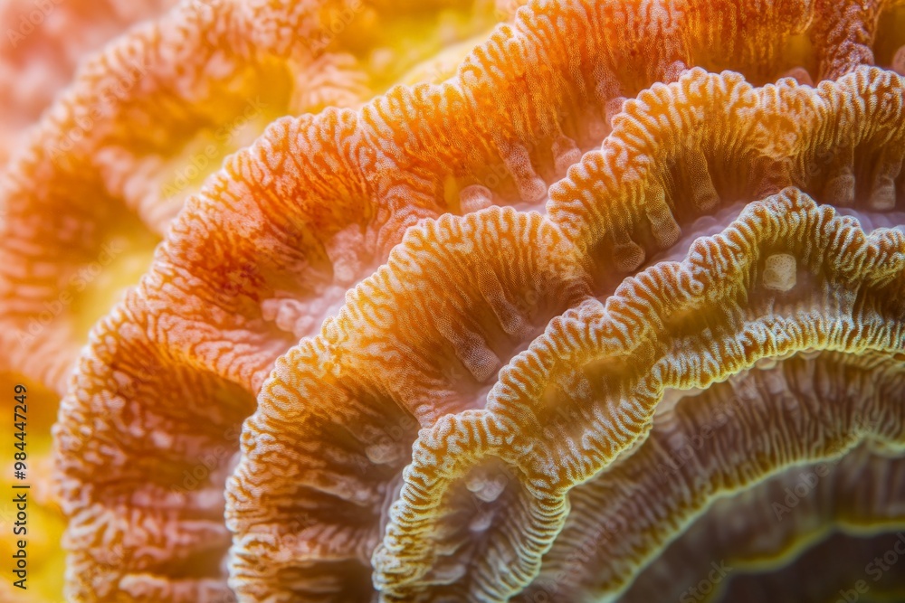 Poster This image features a close-up of brightly colored coral textures, emphasizing the rich patterns and vibrant hues that characterize the beauty of underwater environments.