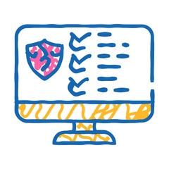 broken defense system doodle icon sketch vector. broken defense system sign. isolated symbol illustration