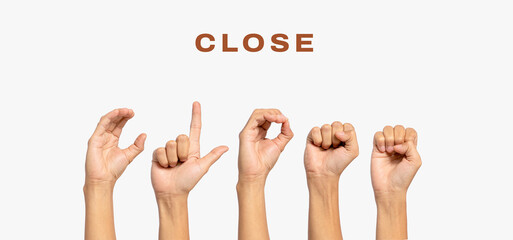 Deaf alphabet lettering 