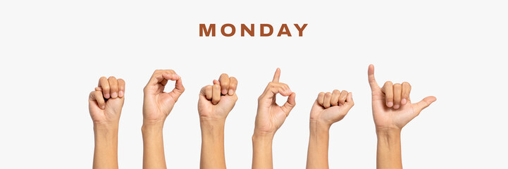 Deaf alphabet lettering 