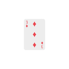 Diamonds 3, playing card, vector design