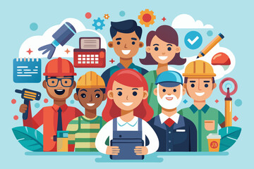 Labor or Labour day celebration Vector Illustration (Editable)