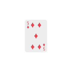 Diamonds 5, playing card, vector design