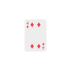 Diamonds 4, playing card, vector design