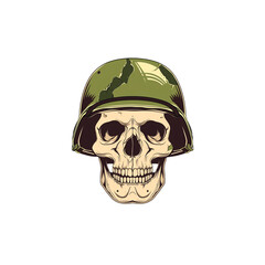 Skull in Military Helmet