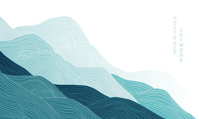 abstract japanese landscape on light background with gradient	