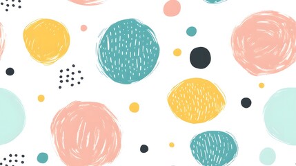 Colorful seamless background with playful polka dots, perfect for festive celebrations.