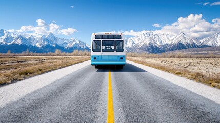 Scenic Bus Journey Through Majestic Mountains