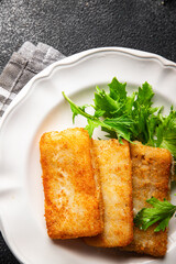 fish sticks fish in batter fresh meal food snack on the table copy space food background rustic top view Pescetarian diet