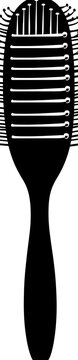 black hairbrush silhouette, grooming tool clip art preview