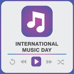 International Music Day Celebration with Digital Music Icon
