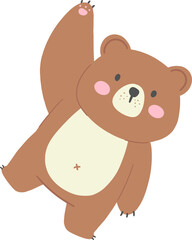 Playful Bear Hanging on a Branch - Cute Cartoon Style