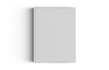 Blank empty book cover mockup template isolated. 3D illustration. Top view.