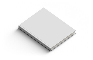 Blank empty book cover mockup template isolated. 3D illustration. Isometric view.