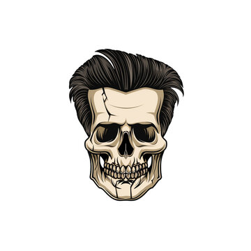 recommend clip art: Skull with Pompadour Hairstyle