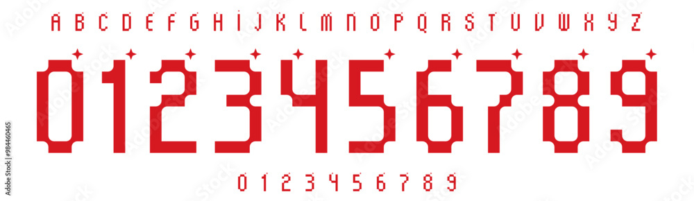 Poster striking geometric font with sharp edges and unique star accents for sci-fi branding, modern digital