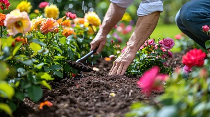 Gardening in the Rose Garden