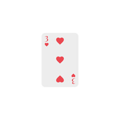Hearts 3, playing card, vector design