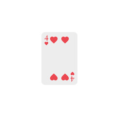 Hearts 4, playing card, vector design
