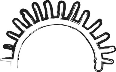 Sun brush strokes. Ink elements