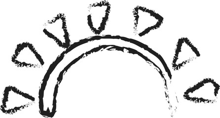 Sun brush strokes. Ink elements