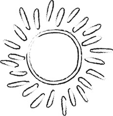 Sun brush strokes. Ink elements