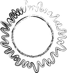 Sun brush strokes. Ink elements