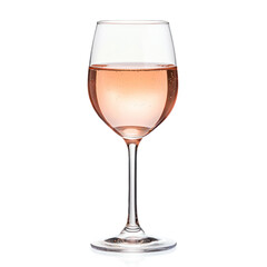 Glass of rosÃ© wine with a light pink color and a refreshing taste. isolated on transparency background