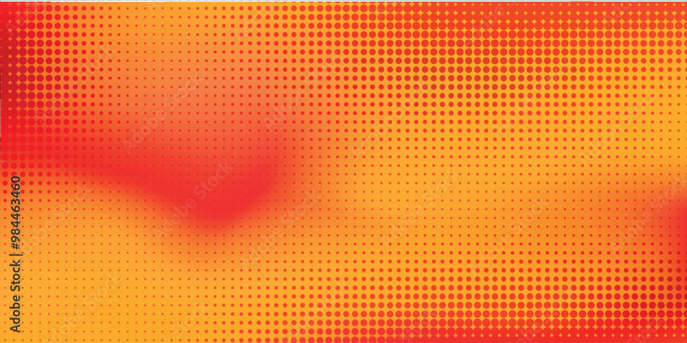 Poster dots halftone orange color pattern gradient texture with technology digital background. dots pop art