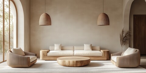 Modern Minimalist Living Room Design with Natural Elements