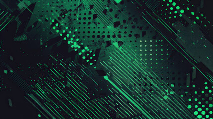 Obraz premium black and green halftone background