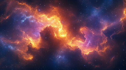 Fototapeta premium Vibrant space galaxy cloud nebula, starry night sky, cosmic scene, deep space exploration, colorful astronomy view