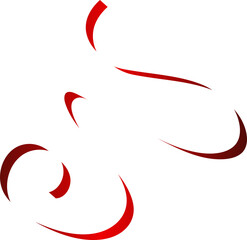 Obraz premium Red ribbon shadow. Decoration for holiday, new year