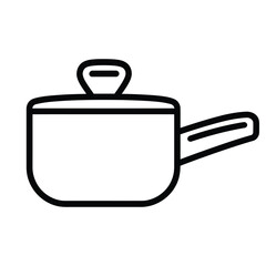Obraz premium A simple line drawing of a cooking pot with a lid.