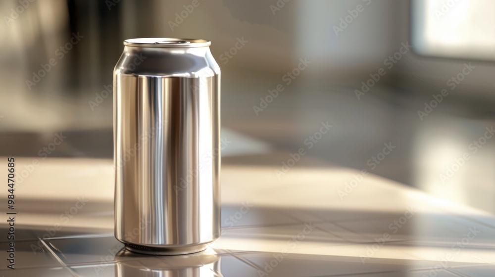 Canvas Prints A Silver Can on a Countertop