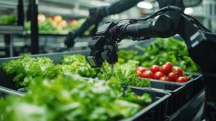 Robotic Arm Harvesting Fresh Produce in Automated Greenhouse