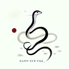 Fototapeta premium Serpentine Elegance: A New Year's Celebration