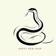 Fototapeta premium Serpentine Elegance: A New Year's Celebration