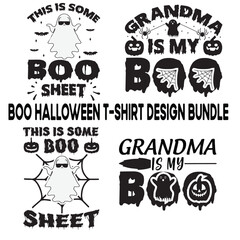 Fototapeta premium Boo Halloween t-shirt design bundle vector, black, black, skittish, horror, scary, sorcerer, holiday