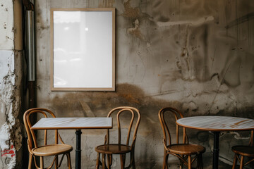 PNG cafe photo frame mockup, transparent design